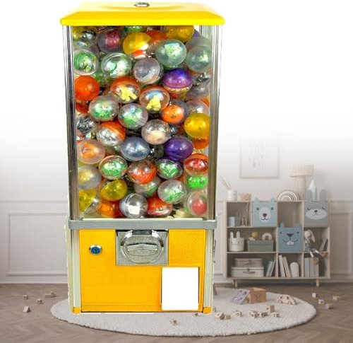 XEEAOFE GroßMengen-Verkaufsautomat, 1,77-2,17 Zoll 4,5-5,5 cm Kugelkapsel-Bonbonspender Im Retro-Stil, Jeder Kann Dieses Spielzeug GenießEn, UnabhäNgig Vom Alter,Yellow