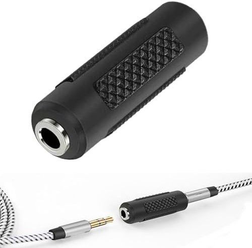 Domicubes Female to Female Coupler, 3.5mm Aux Stereo Jack Adapter Stereo Audio Joiner Coupler Stereo Jack Adapter Gender Changer Connectors for Connecting Most Speakers Headphones (Blcak)