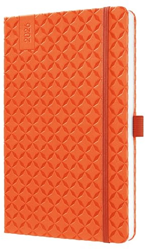 SIGEL J6119 Wochenkalender 2026 A5 orange, Hardcover, Gummiband, Stiftschlaufe, Einstecktasche, 174 Seiten, vegan, Buchkalender, Terminplaner Taschenkalender Jolie