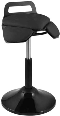 XTGDIEM Rollhocker, Arbeitsstuhl, Sattelhocker, Stuhl, 5 Rollen, Salon-Büro-Sattelstuhl Mit Verstellbarer Höhe for Den Einsatz Im Schönheitssalon, Massage, Zahnklinik, Heimbüro(Black)