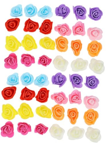 GARVALON 100 Stück Künstliche Rosen-Ornamente Rosenblüten Zum Basteln Einfache Blumendekoration Für Zuhause