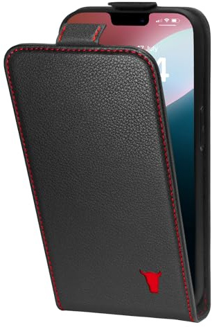 TORRO Flip-skal kompatibelt med iPhone 17e och iPhone 16e (6,1” 2026/2025) - Premium läderplånboksfodral med kortfack (svart)