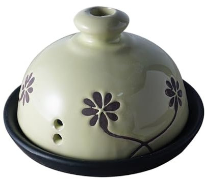 HAGJII Ceramica Porta Aglio con Coperchio Dispensa Vaso per Aglio, Rustico Agriturismo La Cucina Organizzatore