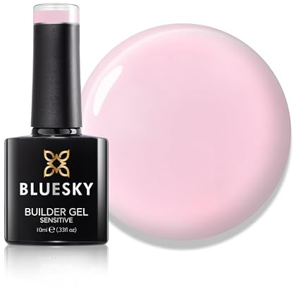 Bluesky All in One Fast & Easy Builder Gel Sensitive 10ml, Pink Clouds - Pale Pink, Nail Strengthener and Extender for Sensitive Nails, Requires Curing Under LED UV Nail Lamp