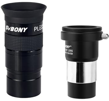 Svbony Oculaire de télescope 40 mm, oculaire Plossl 40 degrés FMC avec filtre et lentille de Barlow 2 x filetage pour l'observation planétaire de la lune