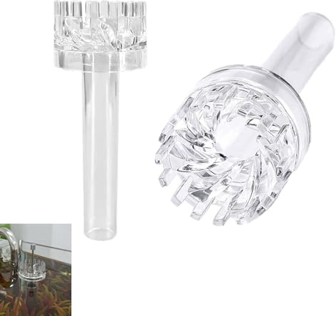 UtySty Aquarium-Oberflächenskimmer, Protein, Ölfilter, Abfallentfernungswerkzeug, rotierende Teile für Wasserglaslilien, Rohr-Set mit Skimmer-Zu- und Abfluss, kleine Nano-Fischtank-Filterrohre, 2