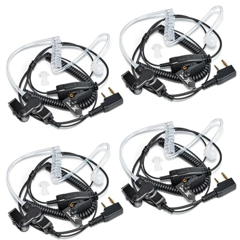 HYSHIKRA Auricolari Radio Sound Tube 2 Pin PTT con Microfono con Clip di Tenuta