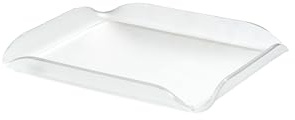 LINEE Recanati Vassoio Rettangolare ATLANTICA – In Plexiglass PMMA, Design Moderno – 3 Misure e 6 Colori – Made in Italy (Trasparente Satinato, 29x25x4 cm)