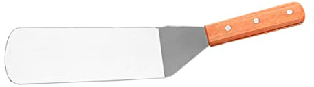 Hoement Spatule à Poisson En Acier Inoxydable 304 Manche En Bois N°17 Résistante à La Chaleur Pour Barbecue Cuisson Steak Teppanyaki Crêpes Usage Professionnel
