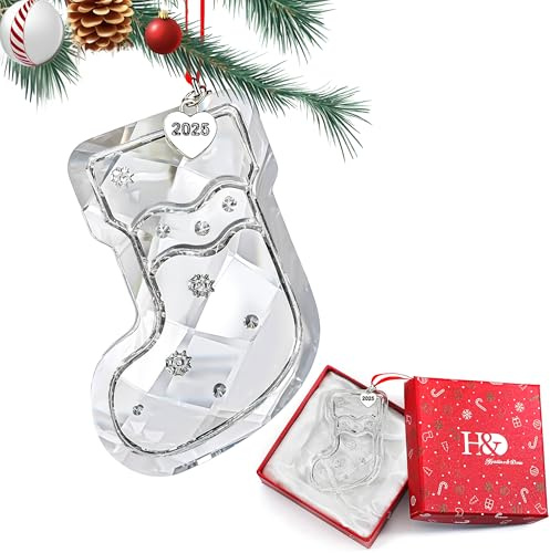 Clear Crystal Sock Suncatcher Christmas Tree Hanging Ornament Decor