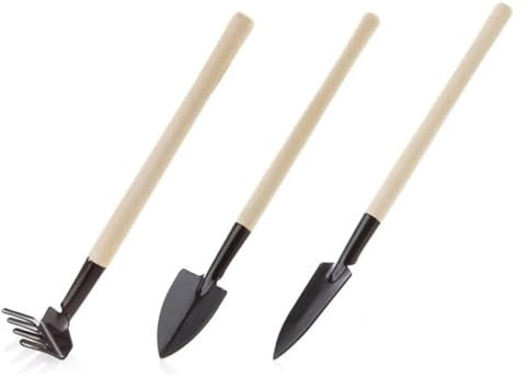 Trädgårdsspad Trädgårdsredskapsset 3-pack Spade Kratta for Krukväxter Vit Flera Storlekar