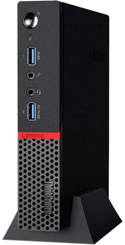 Lenovo ThinkCentre M710q Petit Bureau, Mini PC Intel Core i7-7700, 8 Go de RAM, 256 Go de SSD, US Clavier et Souris, Win11 Pro (Renouvellé)