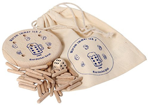Bierdeckelspiel: Warum Immer ich? - aus Holz - Gesellschaftsspiel - für klein und groß - großartiger Geschenkartikel
