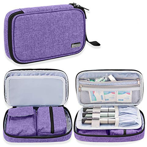Luxja Sac pour Diabétique, Sac de Rangement pour Lecteur de glycémie et Autres Fournitures pour diabétiques (Sac Uniquement), Violet