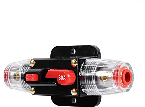 Hlyjoon Car Leistungsschalter 50Amp -100Amp Leistungsschalter Reset Sicherungshalter Auto Boot Sicherungshalter Wasserdicht 12-24V(80A)