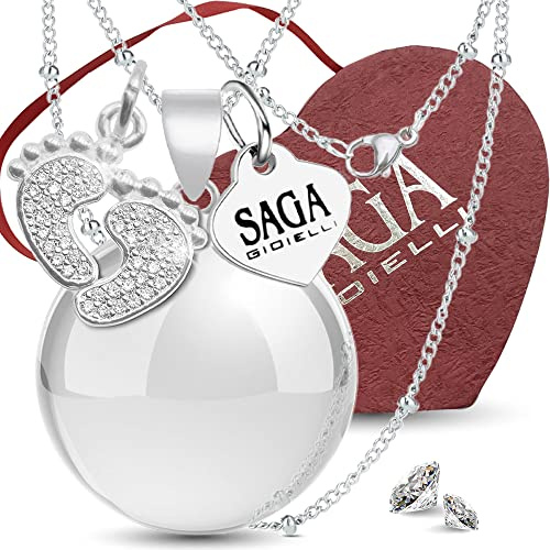 SAGA GIOIELLI – Collar llamado ángeles Embarazo Colgante Recordatorio de los Ángeles Embarazo, Ideas de regalos para mujeres embarazadas como amuleto de suerte, regalo para futura madre, m, acero