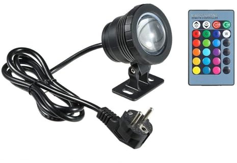 Lixada Lámpara Subacuática LED RGB con Control Remoto 10W 16 Colores Cambio de Flash/Luz Estroboscópica/Descolorida/Suave 4 Efectos de Iluminación IP65 Resistente al Agua para Piscina Acuario Estanque