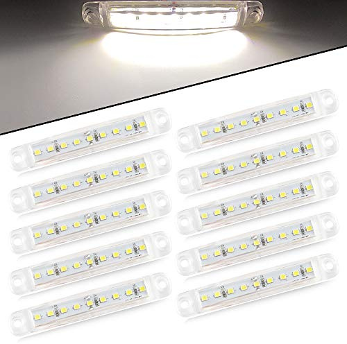 Yifengshun 10pcs 3.9 White 9 LED Side Marker Lights 12-24V,Bright Indicator Light Front Rear Side Position Lamps for Car Truck Trailer Camper Van Lorry RV Marker Lights