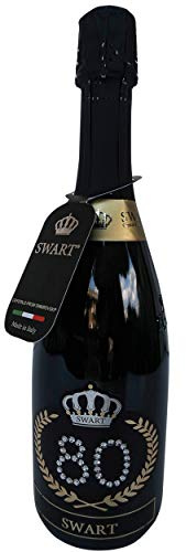 Swart - Idea regalo per compleanno - Bottiglia Tanti Auguri da 0,75L - Etichetta personalizzata con autentici cristalli - spumante Italiano di alta qualità (80 anni)