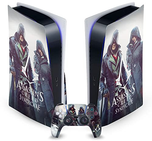Head Case Designs Offizielle Assassin's Creed The Rooks Syndikat Grafiken Vinyl Frontplatte Haut Gaming Aufkleber kompatibel mit Sony PlayStation 5 PS5 Disc Edition Console & DualSense Controller