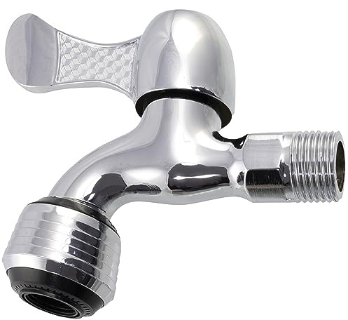 AERZETIX - Cannella rubinetto di parete 1/2'' con aeratore per acqua fredda - rubinetto esterno 1/2'' a parete - nichelato - C50171