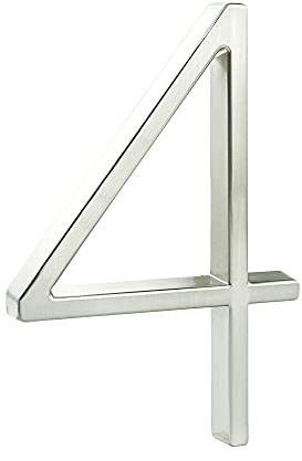 HASWARE Schwebendes Hausnummernschild: 5 Zoll (12cm) modernes Türschild – auffällig für Straßennummern (4, Silber)
