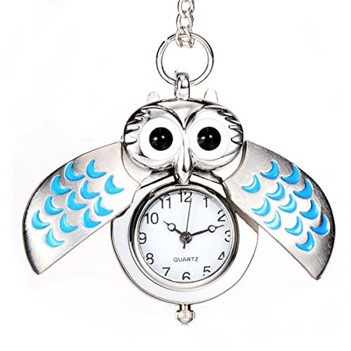 iplusmile Taschenuhr Mit Cartoon-eulenflügel Quarzwerk Analog Anhänger Halskette Für Alltags Und Partygebrauch