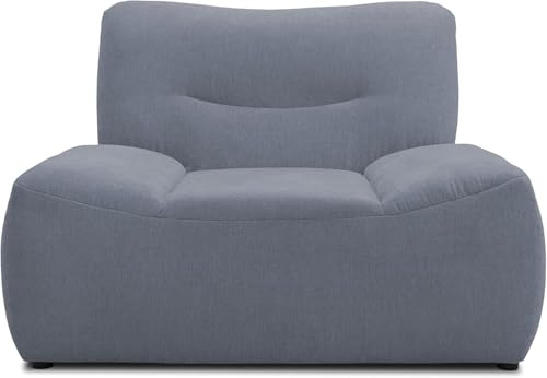 DOMO. collection Sessel Boho, Loveseat, Polstersessel im Boho-Style, Bigsofa Garnitur, 122 x 109 x 81 cm (BxTxH), grau | Sessel im Boho-Style mit flachen Armlehnen, gemütlicher Polstersessel für Ihr Zuhause, 122 x 109 x 81 cm (BxTxH)v