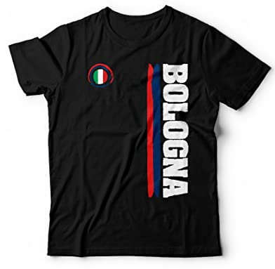 Generico T-Shirt Bologna Città Sport Maglietta Vari Colori Tifosi Calcio Ultras - Taglie dalla S alla XXL (L, Nero)