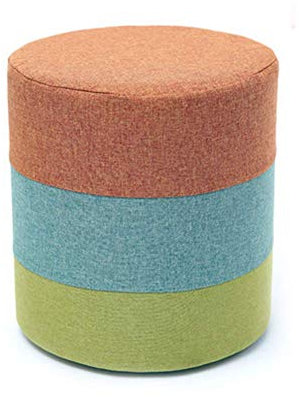 DASHADAO Fußhocker Hocker Fußhocker Tritthocker Kleiner Hocker Massivholz Schuhbank Hocker Ulme Sofa Ottomane Kleiner Hocker Stoffhocker Schuhe Bank Kleine Bank Regenbogen (Farbe:ORANGE)