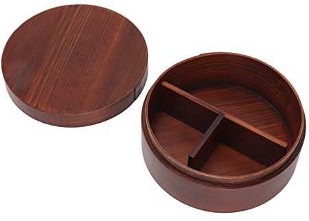 Boîte À Lunch en Bois pour Enfants/Adultes, Boîte À Bento Japonaise de Grande Capacité, Boîte À Bento Japonaise Ovale À Plusieurs Compartiments pour Transporter de la Nourriture, pour Le Camping
