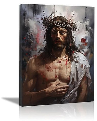 SHYAMIC Bilder Weihnachten Leinwandbild Kunstdruck, Jesus betet Wandbild X-Mas Fenster Fotodruck Kunstdruck Leuchtbild, Weihnachten Winteridylle Effekt - 75x115cm Gerahmt