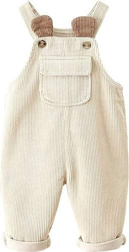 AOOPOO Neonate maschietti Salopette in velluto a coste Salopette senza maniche Tuta da bambino Pantaloni lunghi con bretelle Pantaloni con cinturino con tasca