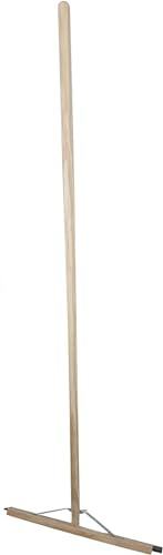 18inch / 45cm Wide Rubber Floor Squeegee Wiper Wooden Handle for Cleaning Wet Dry Floors Rooms Kitchen Bathroom Homes Office Garden Mop