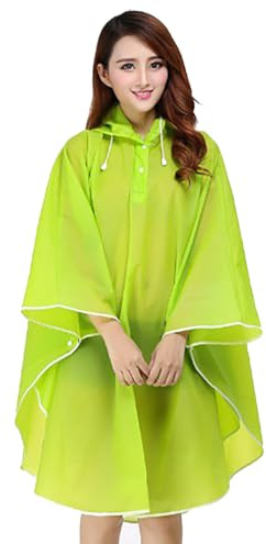 Ceestyle Raincoat Cape de Pluie Femme Portable EVA Manteau Imperméable Poncho à Capuche Moto/vélo Bâche Environnement pour Voyage/Camping/Randonnée/Vacances