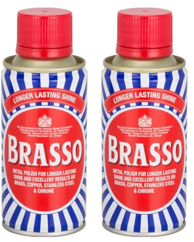 Brasso 2 x 175ml Metal Polish With Welari Thank You Card Longer Lasting Shine Brass Chrome Stainless Steel Copper Cleaner (350ml)