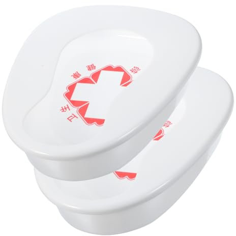 Healvian 2 Pz padella usa e getta padelle da letto per le donne padella per frattura padella femminile padella per uomo padella per letto di pp orinatoio Vasino viaggiare bianca