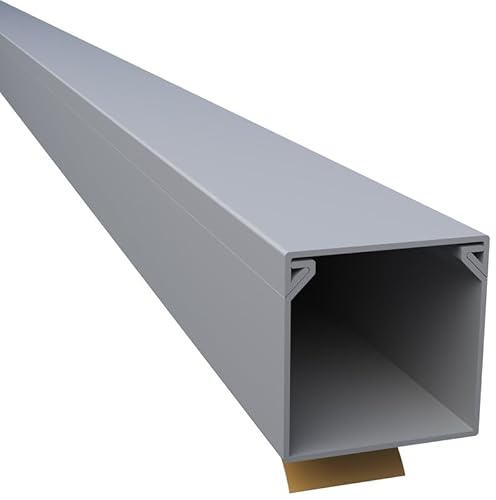 CILSON WDK2525SG 1700170 Kabelkanal Selbstklebend 25x25mm 2m, Grau - 2 Stück 1 m / 1000 mm, Quadratisches Profil, Ordnung und Schutz