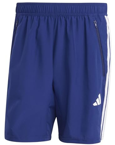 adidas Men's Train Essentials Training 3-Stripes Woven Shorts, Dark Blue, S 7 inch