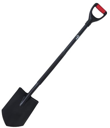 siwitec Gartenspaten spitz SG-210 aus Stahl für Harte, steinige Böden | ergonomischer Spaten | Länge: 118 cm | Schwarz | Garten | Schaufel | Gärtnerspaten