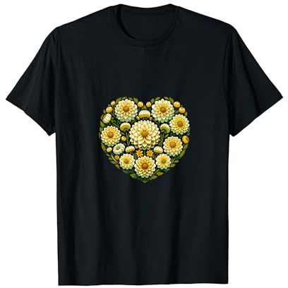 Dahlia Flower Art Yellow Dahlias floral artwork T-Shirt