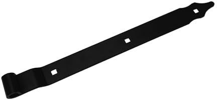 BRESKO Ladenband gekröpft 30-80 cm Torband Türband Ladenbänder Türbänder Torbänder Scharnier Gartentor Scharniere Bänder Torbeschlag Torscharnier Tor (Schwarz, 400x35x4 mm)