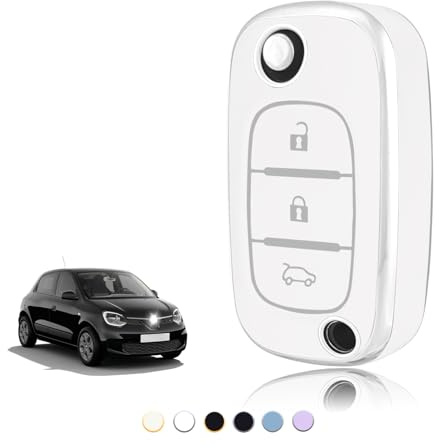TOOMUME Schlüsselhülle TPU, Autoschlüssel Hülle Passt für Renault Trafic 3 Twingo 3/2 Megane 4 Clio 5 Captur Kangoo Modus Smart Forfour Fortwo, Schlüsselcover Schutz Schlüsselgehäuse - Flip Key