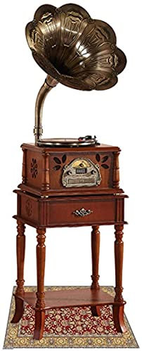 CAFIEDR Record Player Vintage Turntable Gramophone Retro Bluetooth Speaker with Wireless Speakers CD Player/3.5Mm Aux-In/FM Radio recorder