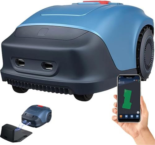 ZHLINGQ Robotic Lawn Mower, 18V 4.4Ah Automatic Robot Lawn Mower with APP Control, Self-Charging, Bluetooth/Wi-Fi Connect, with Boundary Wire, Mows Up to 0.25 Acre/ 10000 Sq.Ft, 33% Slope Support