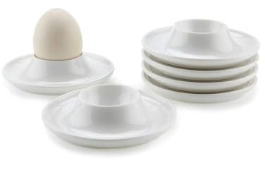 Weenwill Portauova,6 PCS Bianca Portauova in Plastica Set di Portauova per Uova Sode Vassoio Portauova per Uova alla Coque Utensili da Cucina