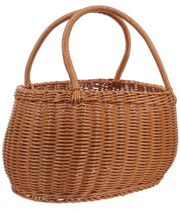 COOPHYA Cestino Woven Imitazione Rattan Multi-funzione Per Picnic e Uso Quotidiano Cestino Decorativo Resistente Per Frutta e Attività All Aperto