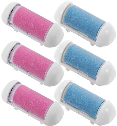 VINTORKY 6 Stück Ersatzrollen Für Elektrisches Fußpflegegerät Wasserfeste Kunststoff Fußschleiferköpfe Ergonomisch Tragbar Für Hornhaut Und Nagelhautentfernung Rosa Und Blau