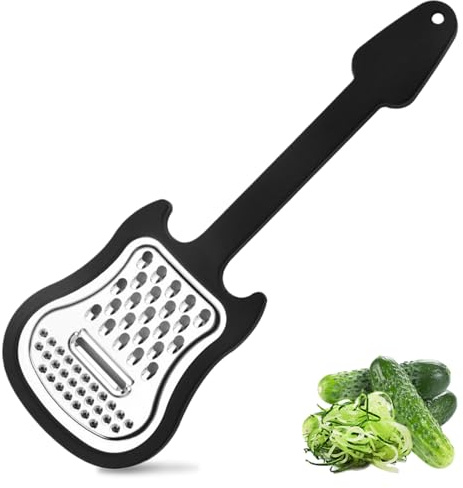 Hand Held Cheese Grater, Stainless Steel Guitar Cheese Grater Handheld with 3 Grinding Surfaces, Multi-functional Hand Cheese Grater for Vegetables, Fruits and Cheese, Cheese Grater Handheld, Hand H