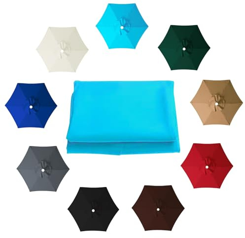 Auvent de rechange imperméable pour parasol de terrasse à 6 baleines - 2 m/2,7 m/3 m - Grande toile de rechange pour parasol déporté (blanc, 2 m)